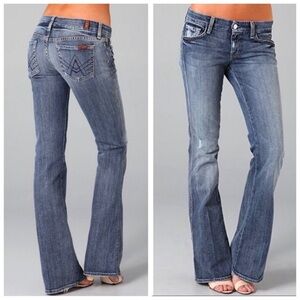 7 for all Mankind A Pocket Midrise Blue Bootcut Denim Jeans Size 29